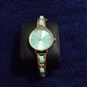 CG Women's Stainless Gold Plated Quartz Turquoise